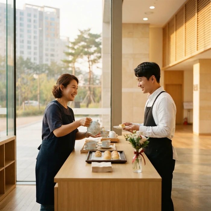 새가족 환영 및 다과 봉사